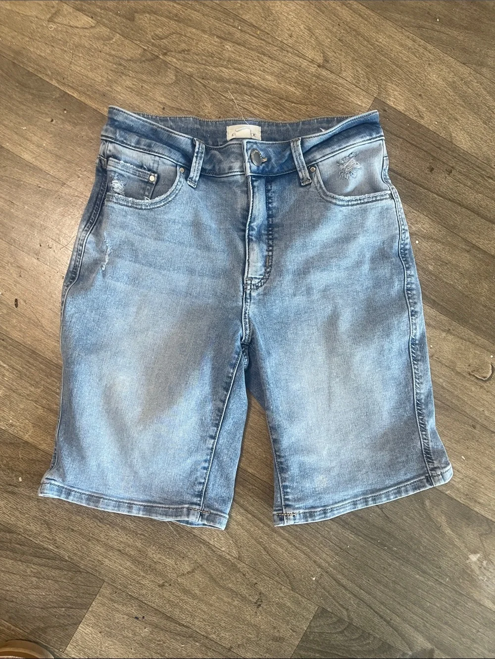 Women's Light Wash Denim Bermuda Shorts